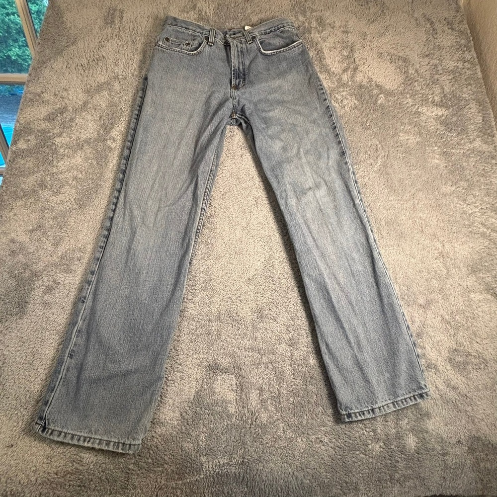 Kirkland Signature Mens Loose Fit Aged Blasted Jeans Light Wash 32x32 814499